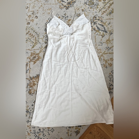 Abercrombie Lace-up Back Slip Midi Dress | Sz Large - Picture 5 of 11